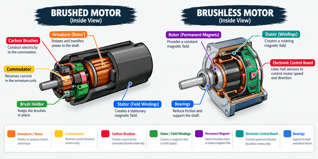 Brushed Vs. Brushless Motor Inside View
